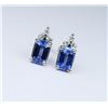 Image 4 : Sri Lankan Blue Sapphire & Diamond Stud Earrings.