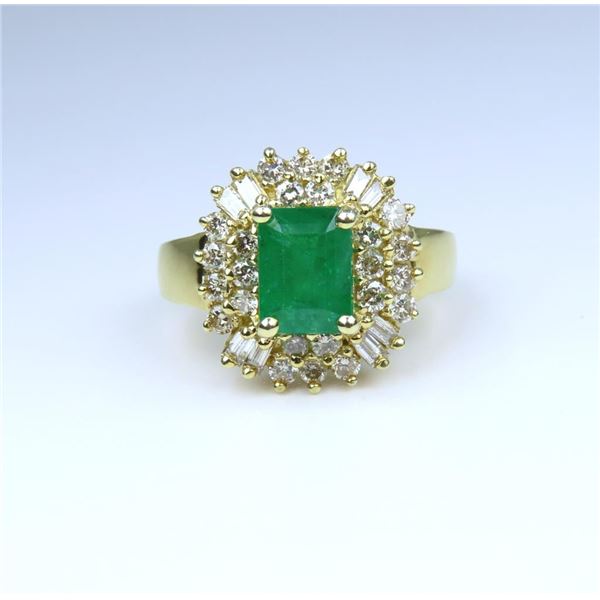 Elegant Emerald and Diamond Ring.