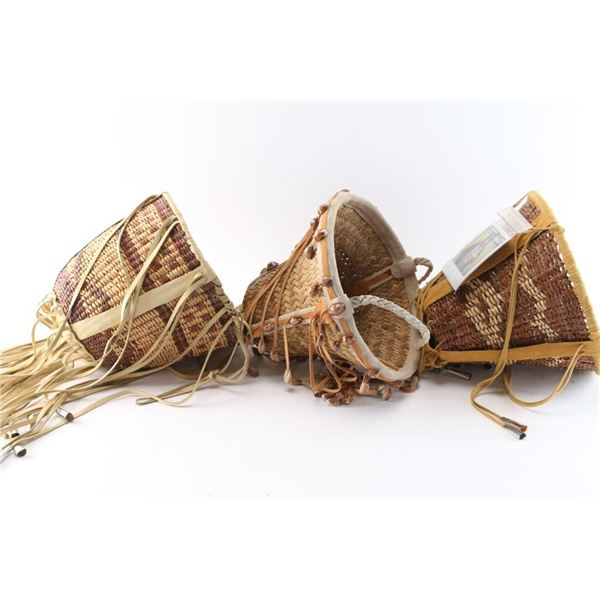 Collection of 3 Yavapai & Algankin Burden Baskets