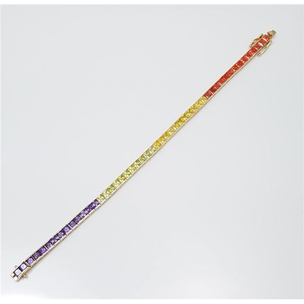 Striking Multi-Colored Gemstone Bracelet.