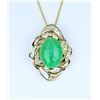 Image 2 : Gorgeous Fine Jade and Diamond Pendant.