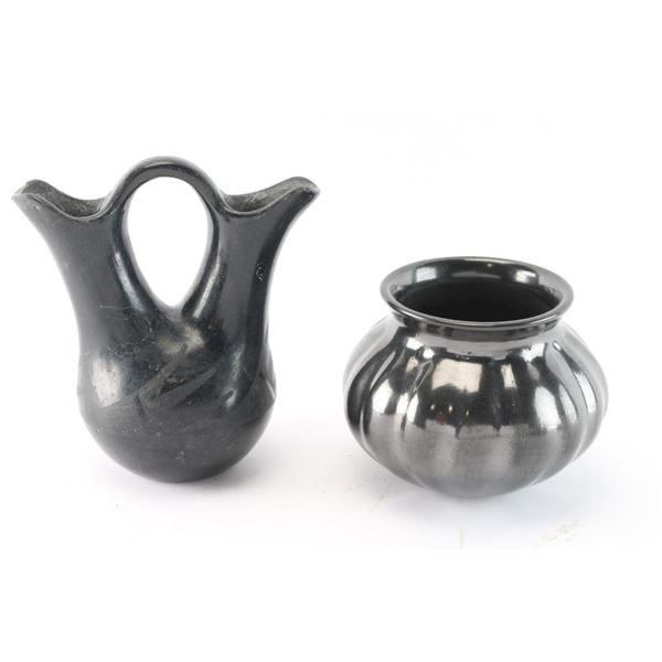 Lot of 2 Santa Clara Blackwear Pots.