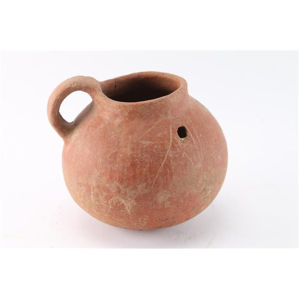 Prehistoric Redware Handled Jar.