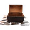 Image 8 : Antique Wood Trunk & 35 Implements.