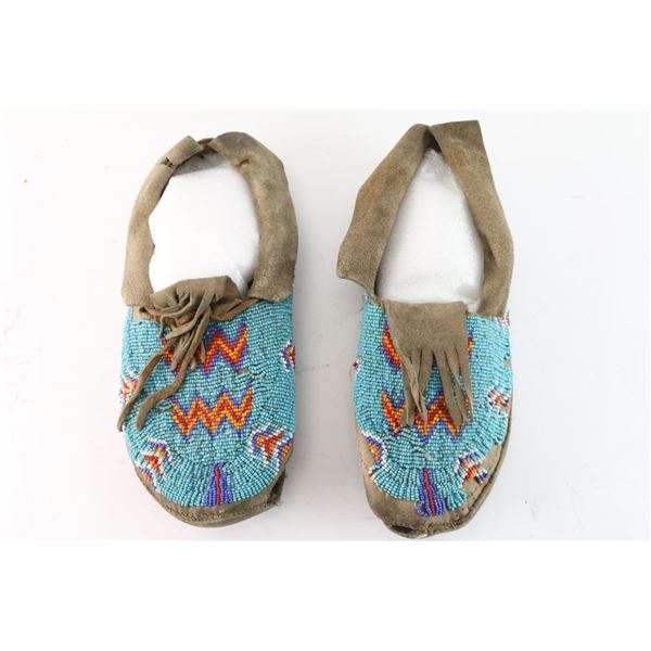 Pair of Beaded Sioux Moccasins