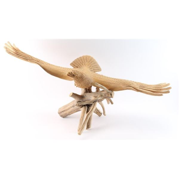 Hand Carved Wooden Flying Eagle