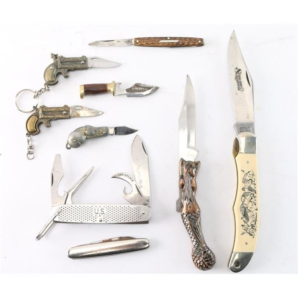 Lot of 9 Folding Knives