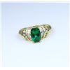 Image 3 : Chatham Created Emerald & Diamond Ring.