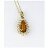Image 1 : Beautiful Imperial Topaz & Diamond Pendant.