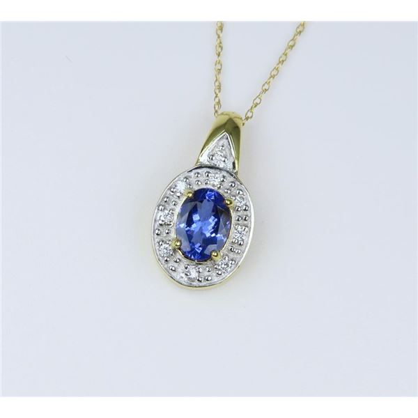 Radiant Fine Tanzanite and Diamond Pendant.