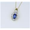 Image 1 : Radiant Fine Tanzanite and Diamond Pendant.