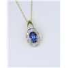 Image 3 : Radiant Fine Tanzanite and Diamond Pendant.