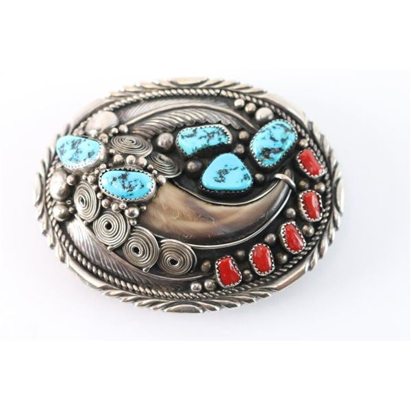 Navajo Bear Claw Belt Buckle.