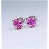 Image 3 : Natural Vivid Pink Sapphire Stud Earrings.