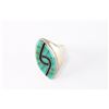 Image 2 : Vintage Zuni Inlay Turquoise Ring.
