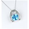Image 1 : Swiss Blue Topaz & Diamond Pendant.