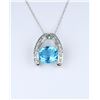 Image 2 : Swiss Blue Topaz & Diamond Pendant.