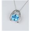 Image 3 : Swiss Blue Topaz & Diamond Pendant.