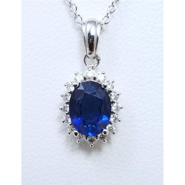 EFFY Designer Blue Sapphire & Diamond Pendant.