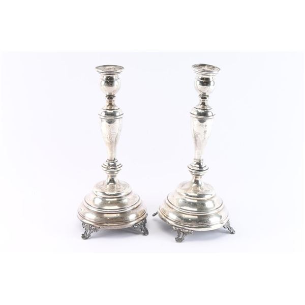 Antique Sterling Candle Holders.
