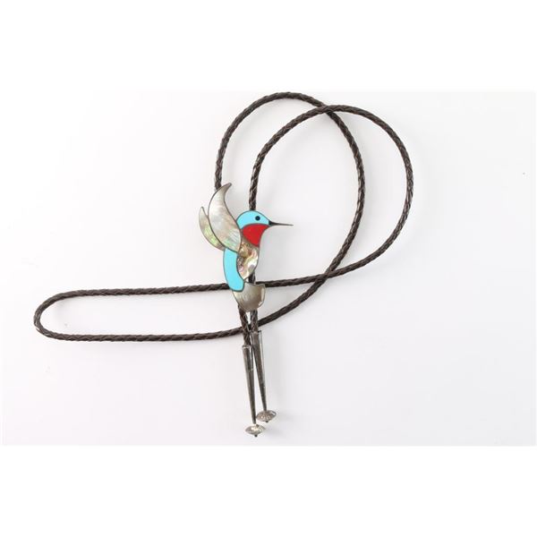 Navajo Hummingbird Bolo Tie.