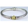 Image 1 : Designer Gold and Sterling Silver Bangle.
