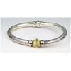 Image 3 : Designer Gold and Sterling Silver Bangle.