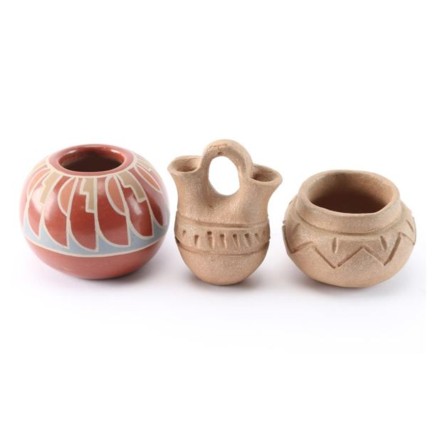 Lot of 3 Small Native American Pots.