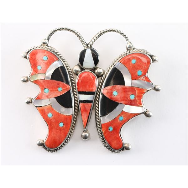 Hopi Inlaid Butterfly Pin/Drop.