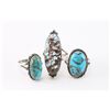 Image 1 : Lot of 3 Turquoise Rings.