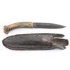 Image 2 : Stag Gripped Bowie Knife & Scabbard.