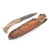 Image 3 : Stag Gripped Bowie Knife & Scabbard.
