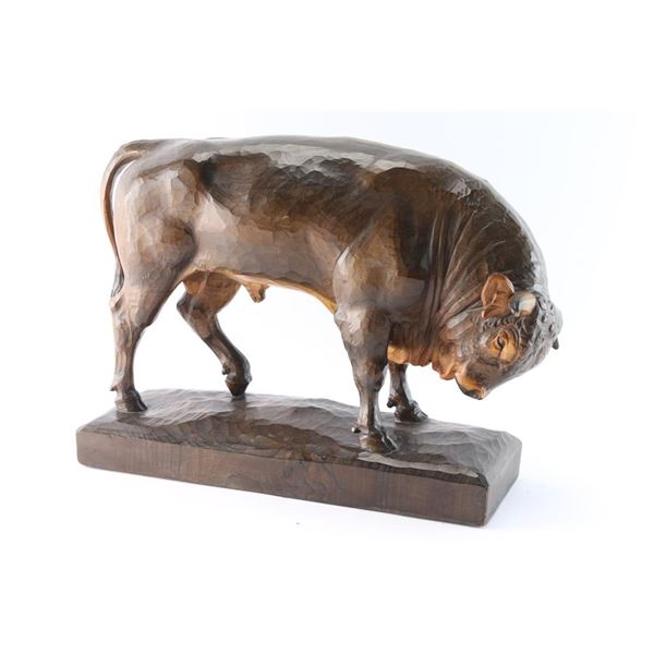 Bison Wood Carving