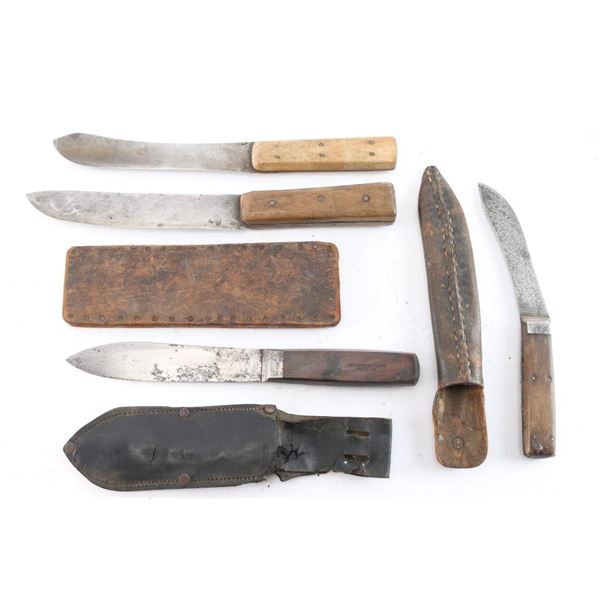 Lot of 4 Knives w/ Scabbards.