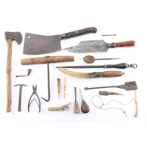 Lot of Frontier Axes, Cleavers, Tools.