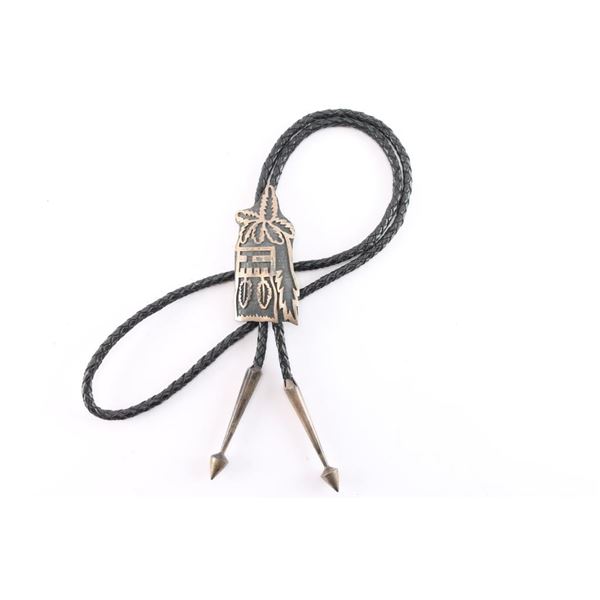 Hopi Overlay Sterling Bolo Tie.