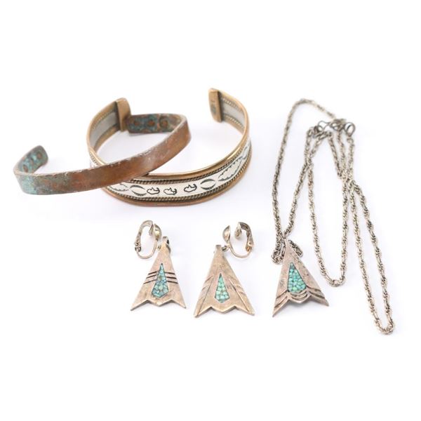 Pendant & Earrings & 2 Cuffs.