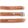 Image 2 : Lot of 3 Tooled Leather Belts.