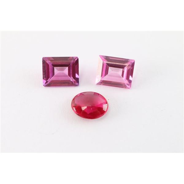 Lot of 3 Pink Topaz Loose Stones