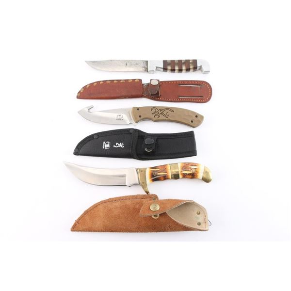 Lot of 3 Fixed Blade Knives