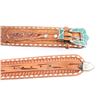 Image 2 : Lot of 2 Tooled Leather Belts.
