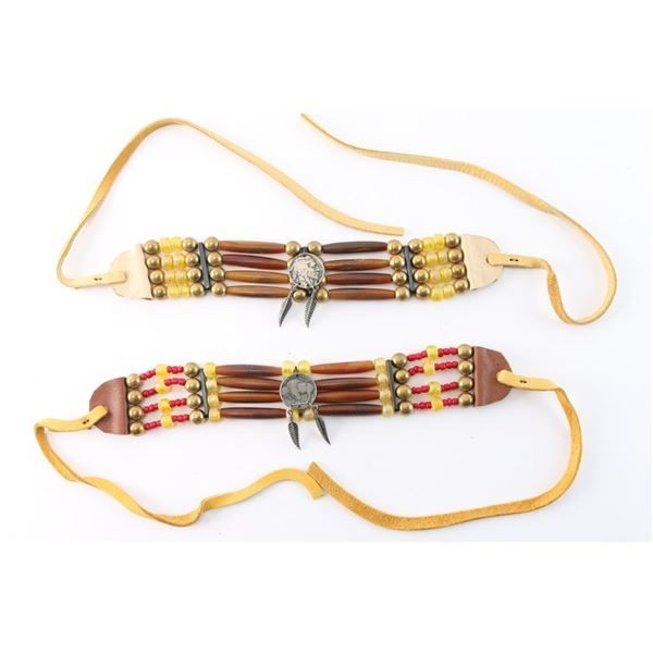 Lot of 2 Native American Bone Chokers