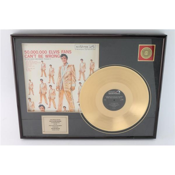 Gold-Plated Elvis Record Display