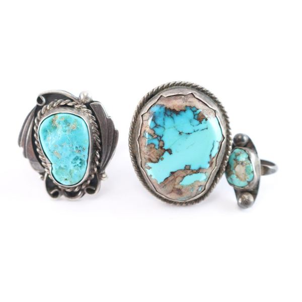 Lot of 3 Vintage Navajo Rings.