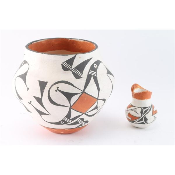 Acoma Polychrome Pot & Small Jug.