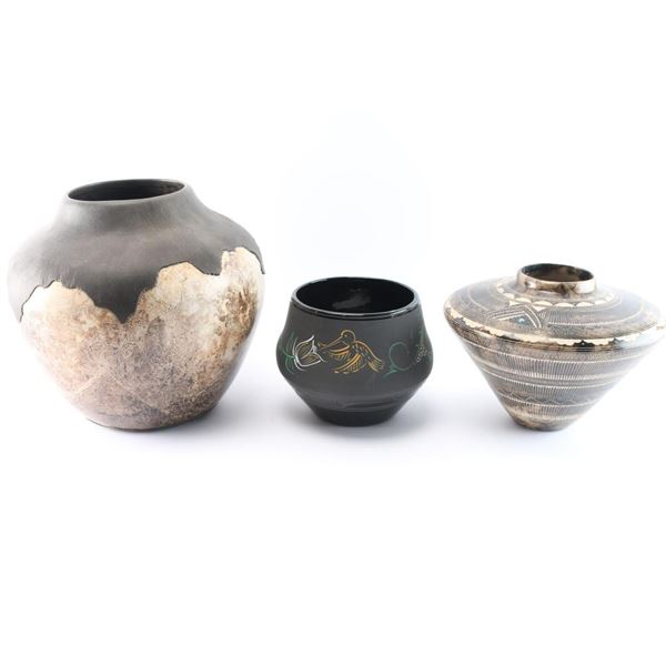 Lot of 3 Contemporary Indian Pots