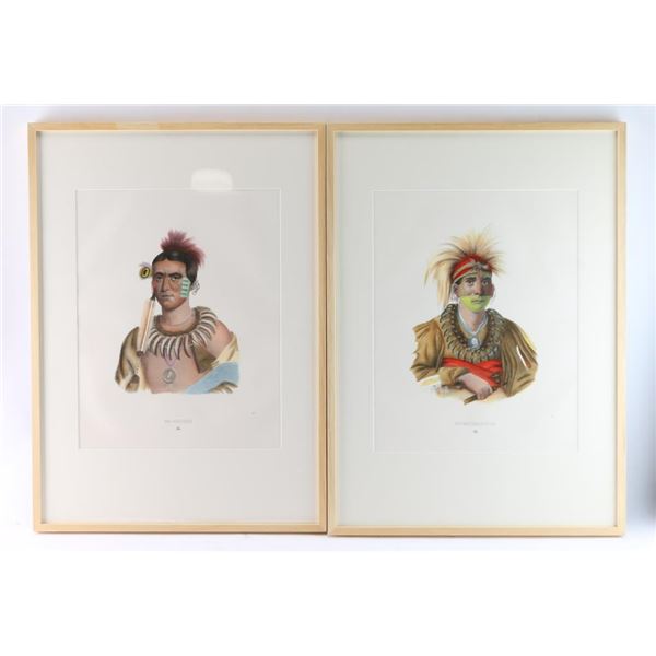 Lot of 2 Hand-Colored Lithographs.