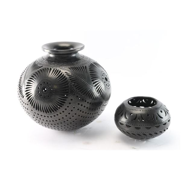 Lot of 2 Mexican Blackware Pots