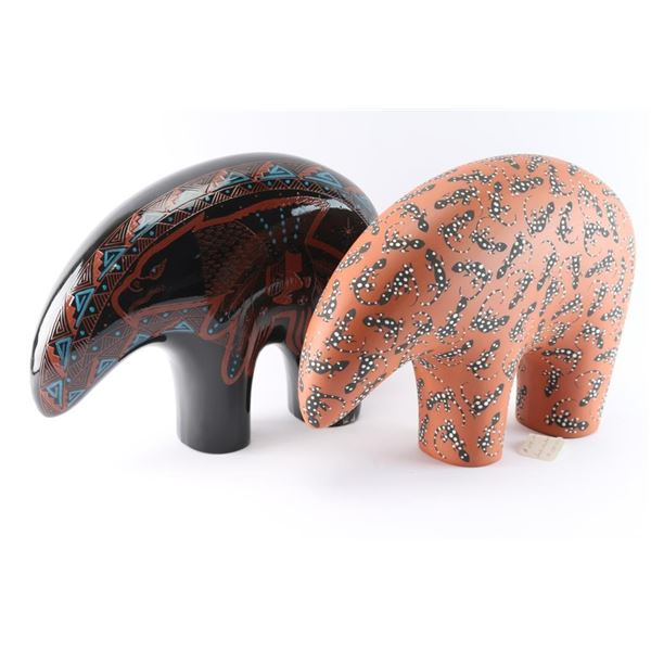 Lot of Two Navajo Pottery Bears