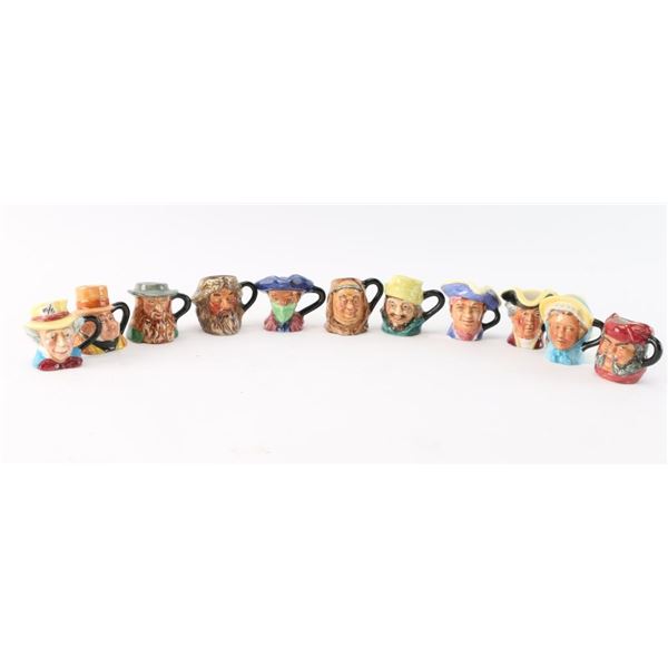 Lot of 11 Royal Doulton Mini Character Jugs.